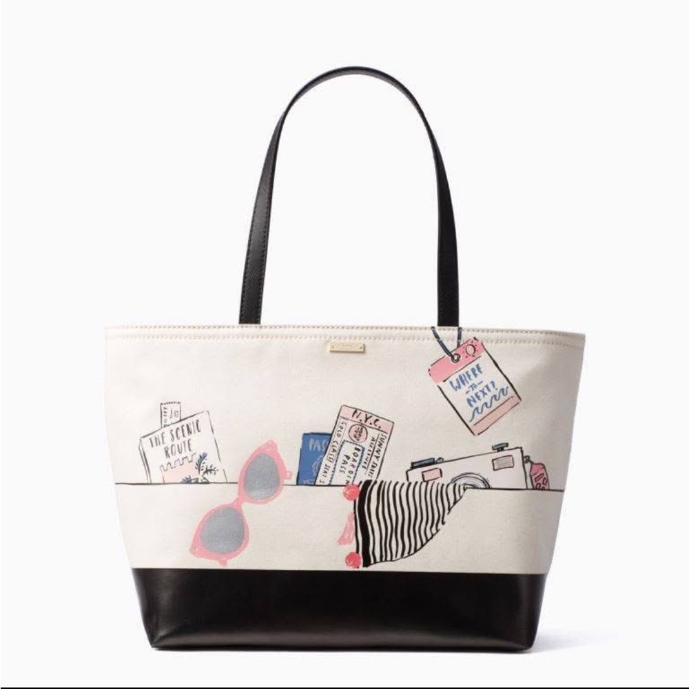 Rare Kate Spade Summer Travel Francis Canvas Tote